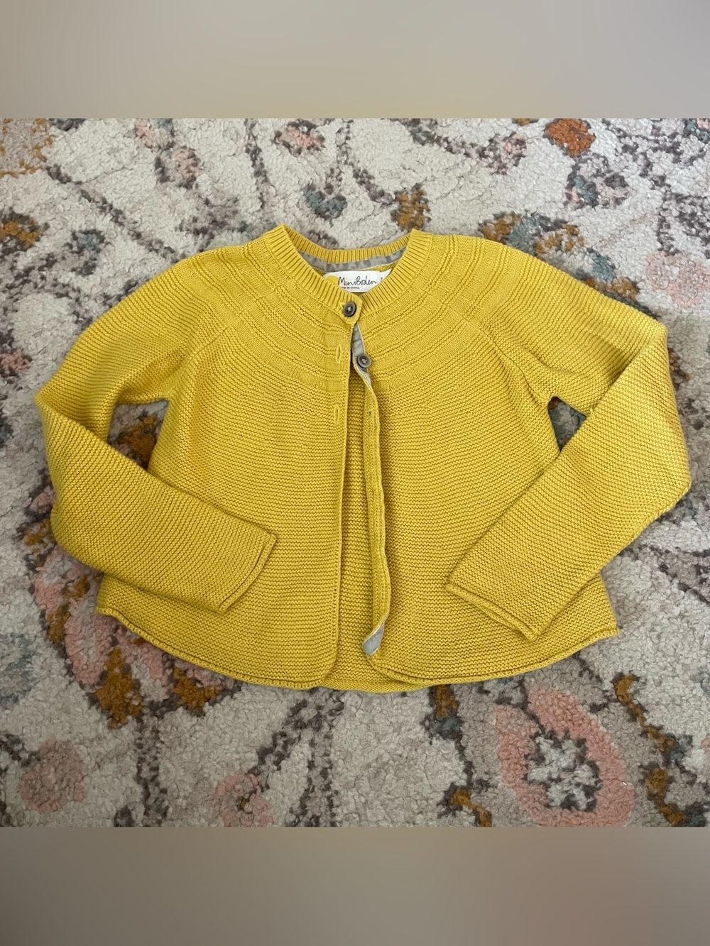 Mini Boden Yellow Cardigan